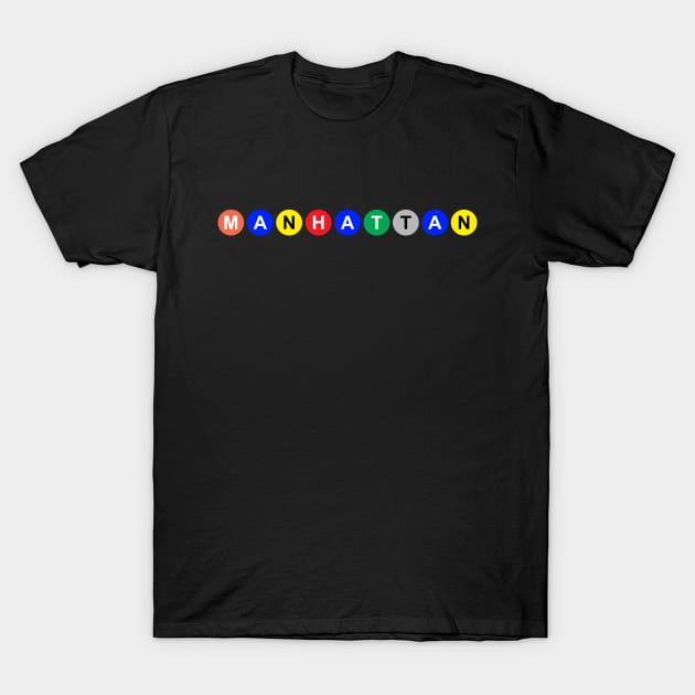 Manhattan in Subway Bubbles T-Shirt by bpcreate